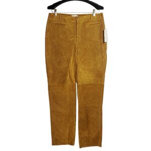 NWOT Liz Claiborne Calf Suede Leather Pants Women's 12 Tan Brown Lizwear Y2K